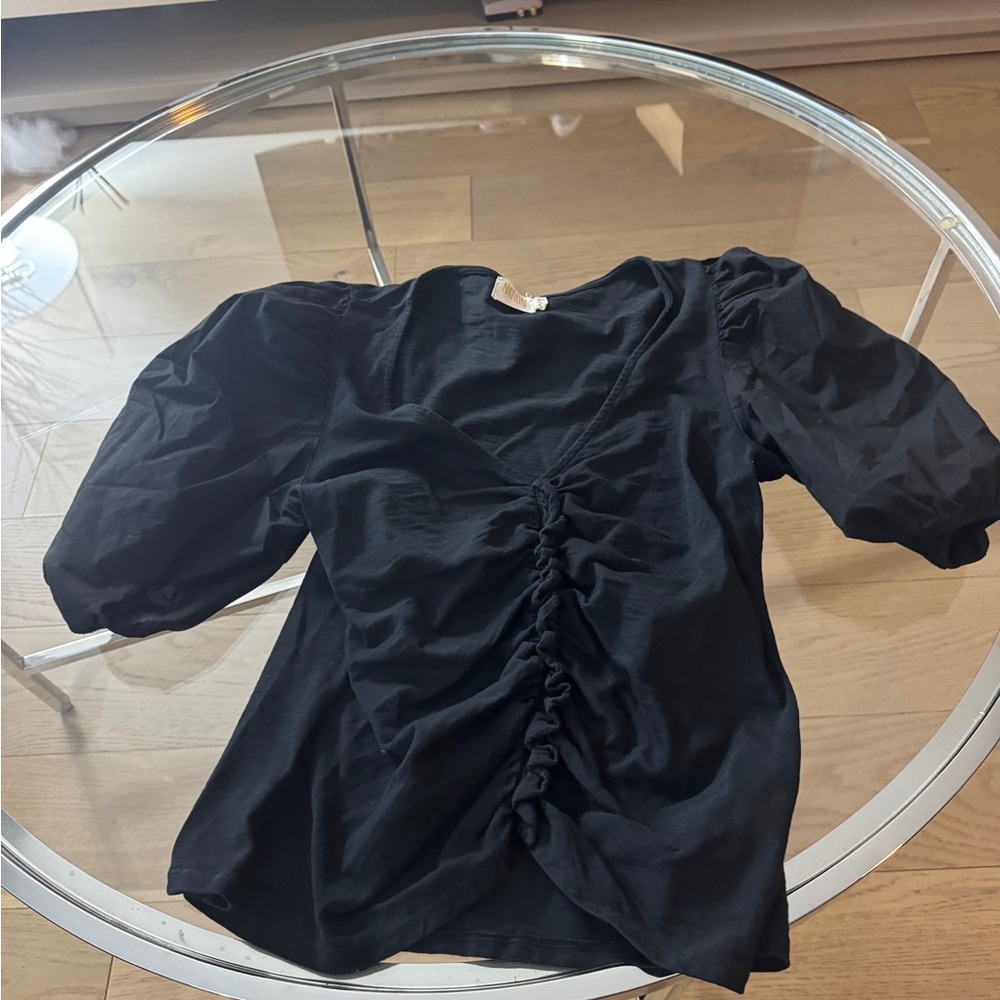 Black Ruched Women's Top